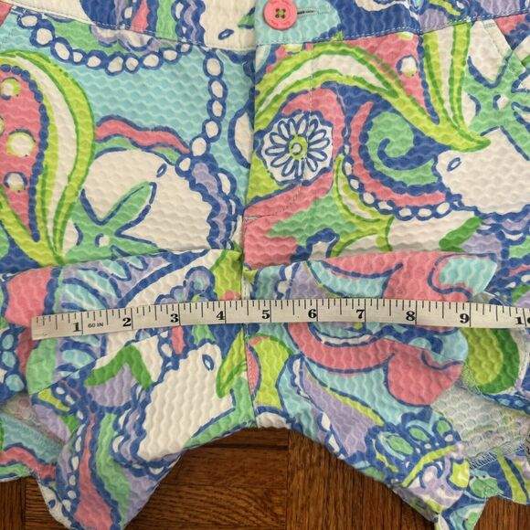 LILLY PULITZER Shorts Womens 00 The Callahan Floral Paisley Walking Blue Green - Picture 11 of 16